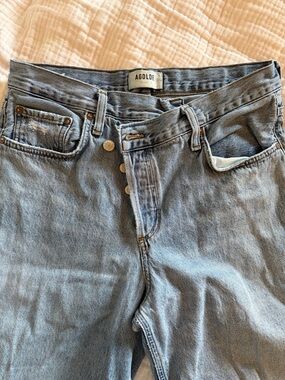 Agolde Light Wash criss cross jean